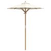 vidaXL Gartenparasol Cremeweiß 150 x 150 x 210 cm Bambus