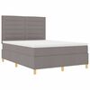 vidaXL LED Boxspringbett mit Matratze Taupe 160 x 200 cm Stoff