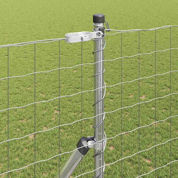 vidaXL Zaun mit Pfosten Silber 1,6 x 10 m Stahl und PVC