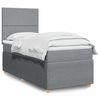 vidaXL Boxspringbett mit Matratze Hellgrau 90x190 cm Stoff
