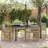 vidaXL Garten Essgruppe 5 pcs Beige Poly-Rattan