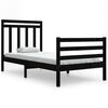 vidaXL Massivholzbett Schwarz 90x190 cm