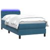 vidaXL Boxspringbett mit Matratze & LED Dunkelblau 100x210 cm Samt