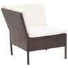 vidaXL 6-tlg. Garten-Lounge-Set mit Auflagen Poly Rattan Braun
