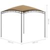 vidaXL Pavillon 3x3x2,65 m Taupe 180 g/m²