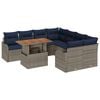 vidaXL Gartensofa-set 9 stk. 8-Sitzanzahl Grau und Marineblau