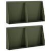 vidaXL St&uuml;tzmauer 4 stk. 40 x 12 x 30 cm Stahl Olivgr&uuml;n
