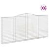 vidaXL Gabionen mit Hochbogen 6 Stk. 400x30x180/200cm Verzinktes Eisen