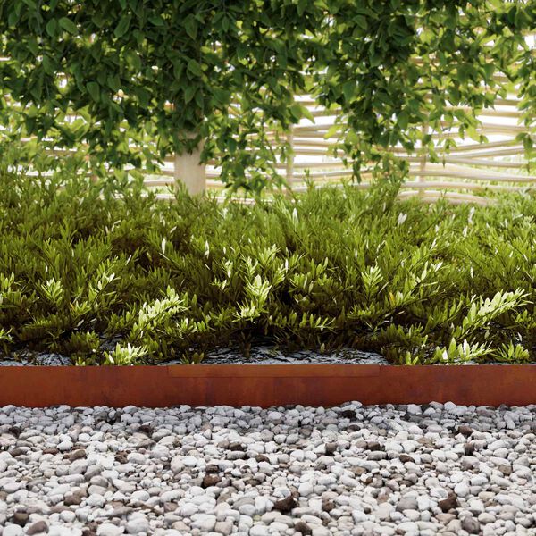 vidaXL Raseneinfassung Rostig 450 x 0,05 x 15 cm Wetterfeststahl