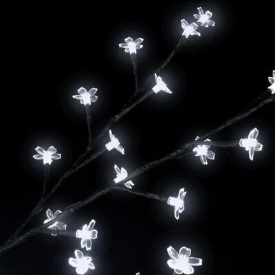 vidaXL Weihnachtsbaum 200 LEDs Kaltweißes Licht Kirschblüten 180 cm