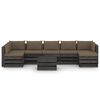 vidaXL 8-tlg. Garten-Lounge-Set mit Kissen Grau Impr&auml;gniertes Holz