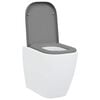 vidaXL Toilettensitz Grau 44,5 x 35 x 3,6 cm Duroplast