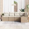 vidaXL Sofa Set mit Kissen 5 pcs Beige Polyester