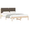 vidaXL Bettgestell mit gepolstertem Kopfteil Taupe 135 x 190 cm