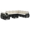 vidaXL Gartensofa-set 10 stk. Schwarz und Cremewei&szlig; Poly-Rattan