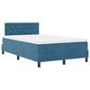 vidaXL LED Boxspringbett mit Matratze Dunkelblau 120 x 190 cm Samt