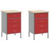 vidaXL Arbeitsschrankset mit Schubladen mit Regal 5 pcs Rot