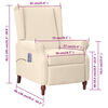 vidaXL Massagesessel Creme Stoff