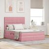 vidaXL Bett mit Stauraum und LED mit Matratze Rosa 140 x 200 cm Samt