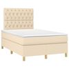 vidaXL Boxspringbett mit Matratze Creme 120x200 cm Stoff