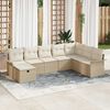 vidaXL Garten-Sofa-Set mit Kissen mit Speicher 8 pcs Beige Poly Rattan
