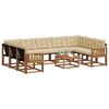 vidaXL Outdoor-Sofagarnitur 10 pcs Natur und Beige Massivholz Akazie