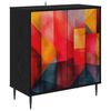 vidaXL Sideboard HEESCH Schwarz Eichen-Optik 69 x 33 x 76 cm