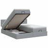 vidaXL Ottoman Bett mit Matratze mit Kopfteil 2 Stk. Hellgrau Stoff