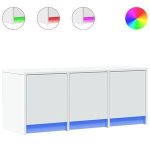 vidaXL TV-Schrank mit LED-Beleuchtung Wei&szlig; 97x34x40 cm Holzwerkstoff
