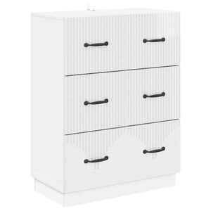 vidaXL Schubladenschrank Hochglanz Wei&szlig; 66 x 34,5 x 87 cm