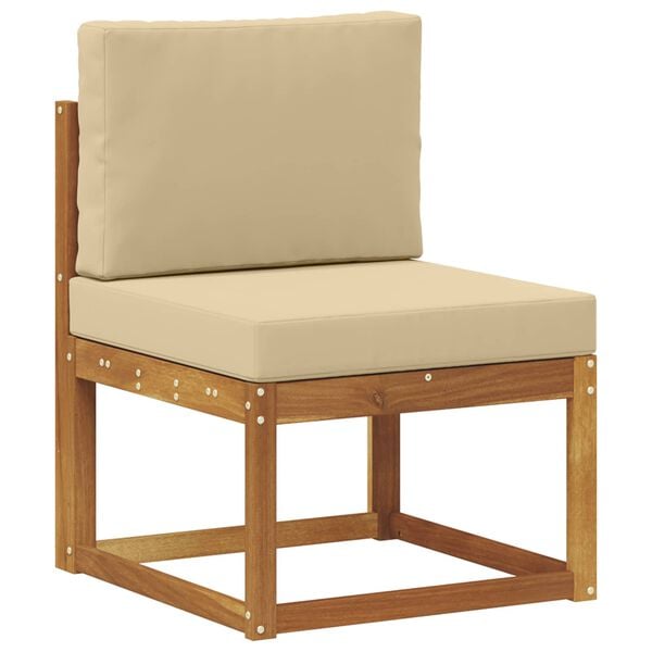 vidaXL Outdoor-Sofagarnitur 6 pcs Natur und Beige Holzwerkstoff