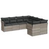 vidaXL 8-tlg. Garten-Sofagarnitur mit Kissen Hellgrau Poly Rattan