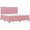 vidaXL Boxspringbett mit Matratze mit Kopfteil Rosa 200 x 200 cm Stoff