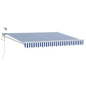 vidaXL Elektrische ausziehbare Markise Blau und Wei&szlig; 2,5 x 2 m