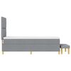vidaXL Boxspringbett mit Matratze Hellgrau 80 x 200 cm Stoff
