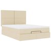 vidaXL Ottoman-Bett mit Matratze & LEDs Creme 140x190 cm Stoff