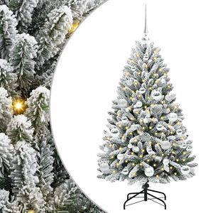 vidaXL K&uuml;nstlicher Weihnachtsbaum Gr&uuml;n und Wei&szlig; 120 cm PVC und Metall