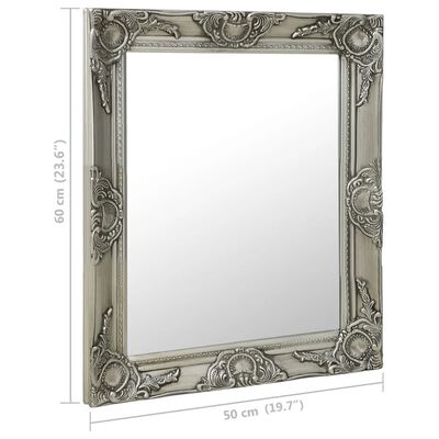 vidaXL Wandspiegel im Barock-Stil 50x60 cm Silbern