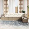vidaXL Gartensofa-set mit Speicher 6 pcs Beige und Creme Poly-Rattan