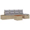 vidaXL Gartensofa-set 6 stk. Beige Poly-Rattan