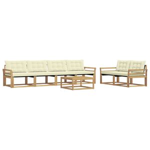vidaXL Outdoor-Sofagarnitur 7 stk. Wei&szlig; und Creme