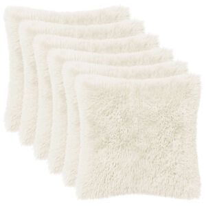 vidaXL Kissen mit Kissen HEERLEN 6 Stk. Wei&szlig; PV Fleece