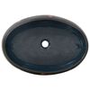 vidaXL Aufsatzwaschbecken Schwarz und Blau Oval 59x40x15 cm Keramik