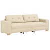 vidaXL Sofa 3 pcs Creme 221 x 80 x 80 cm Leinenmischgewebe