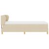 vidaXL Boxspringbett mit Matratze mit Kopfteil Creme 90 x 200 cm Stoff