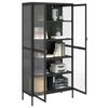 vidaXL Highboard Schwarz 85x40x180 cm Glas und Stahl
