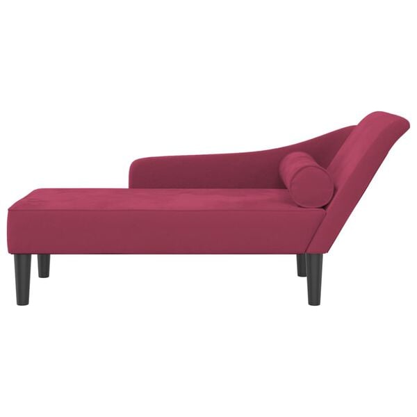 vidaXL Chaiselongue mit Kissen Weinrot Samt