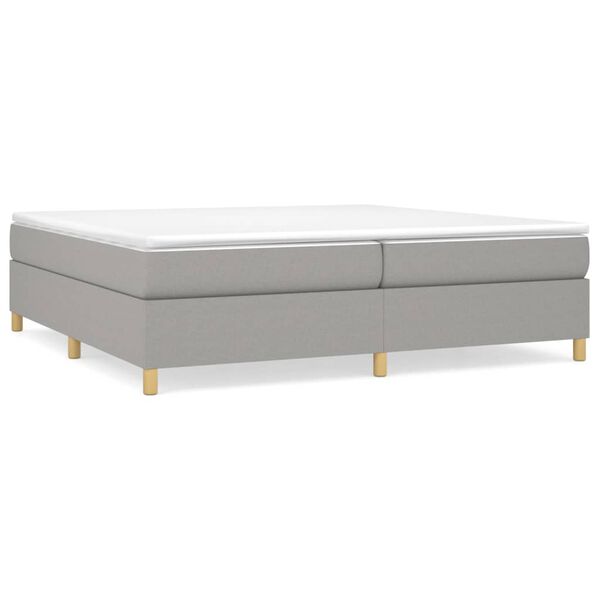 vidaXL Boxspringbett mit Matratze Hellgrau 200x200 cm Stoff