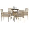 vidaXL Garten Essgruppe 5 pcs Beige Poly Rattan