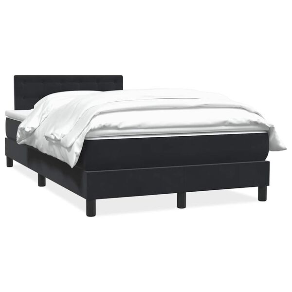 vidaXL Boxspringbett mit Matratze Schwarz 120x210 cm Samt